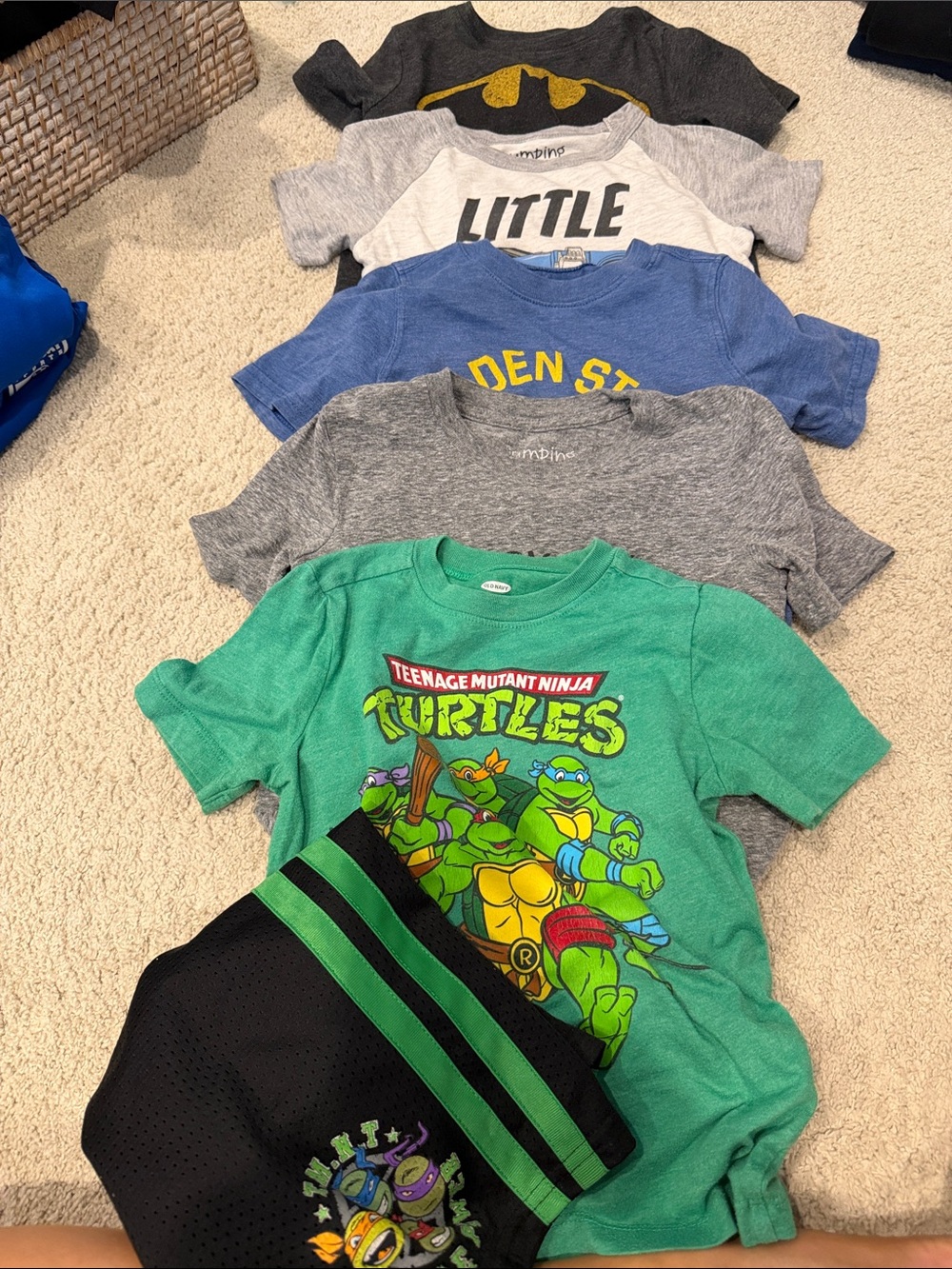 5 Graphic Tee Stack + one pair of shorts!
